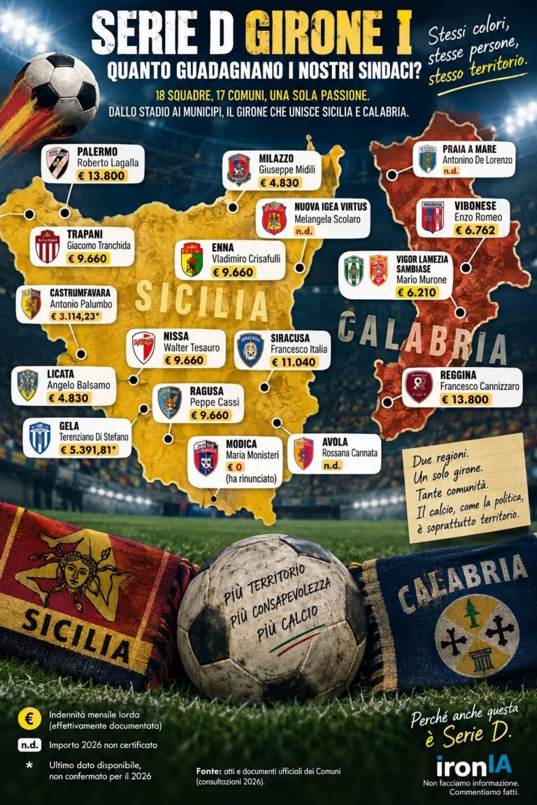 Serie D, Girone I: quanto guadagnano i nostri sindaci?